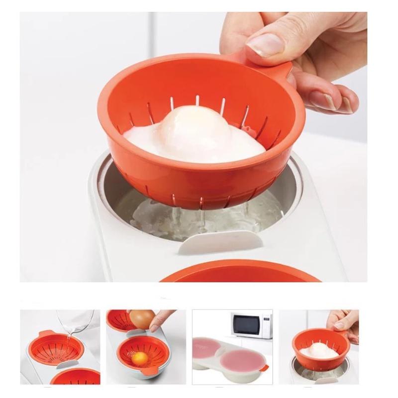 Double Cup Microwave Perfect Eggs Poacher Free Cookware Egg Steamer Cooker