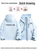 Unisex Waterproof Windproof 3-in-1 Outdoor Mountaineering Jacket with Detachable Layers and Custom Logo Option.