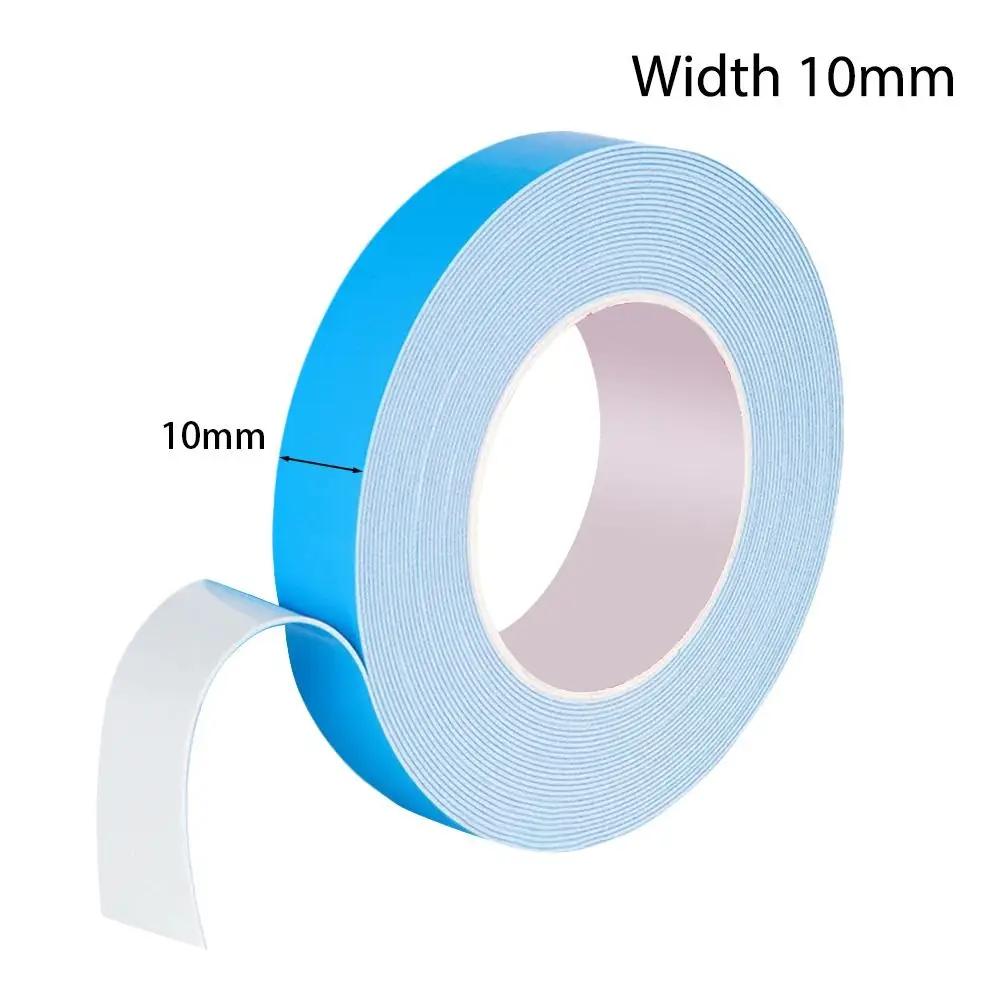 10Meters/Roll Blue Film White Double Sided Tape Sponge Strip 10-30mm Width Multifunctional PE Foam Strong Self Adhesive Tape