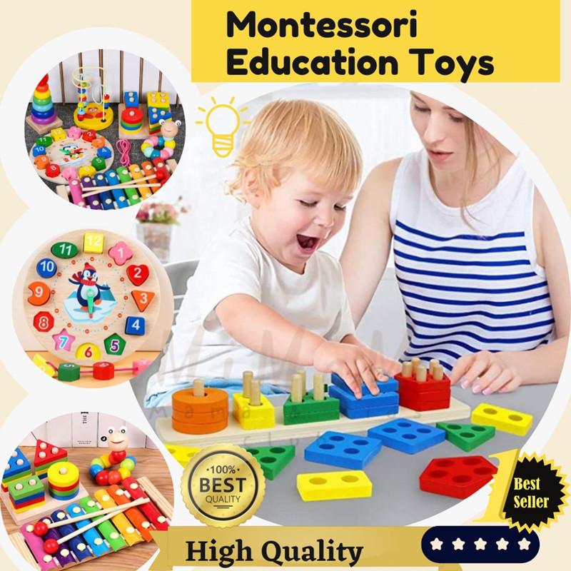 Spielzeug Lernspielzeug Holz Baby Montessori Frühes Lernen Bausteine Xylophon Alphabet Form Puzzles für Kinder Kinder