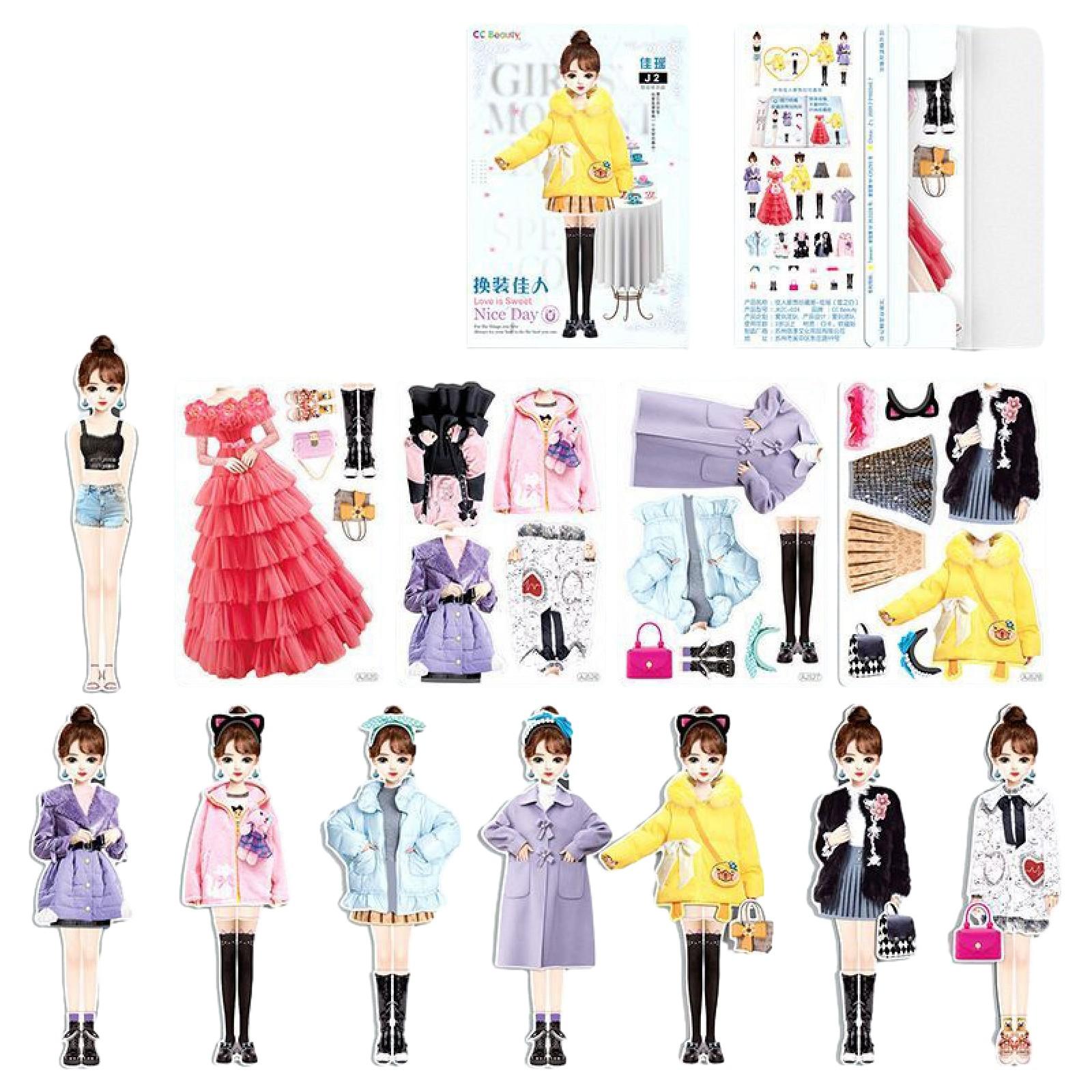 

Магнитная одевалка для малышей, Магнитная одевалка принцессы, Бумажная кукла с магнитами для одевания, Магнитные игры-одевалки, Магнитная наклейка-пазл для одевания для девочек One Size