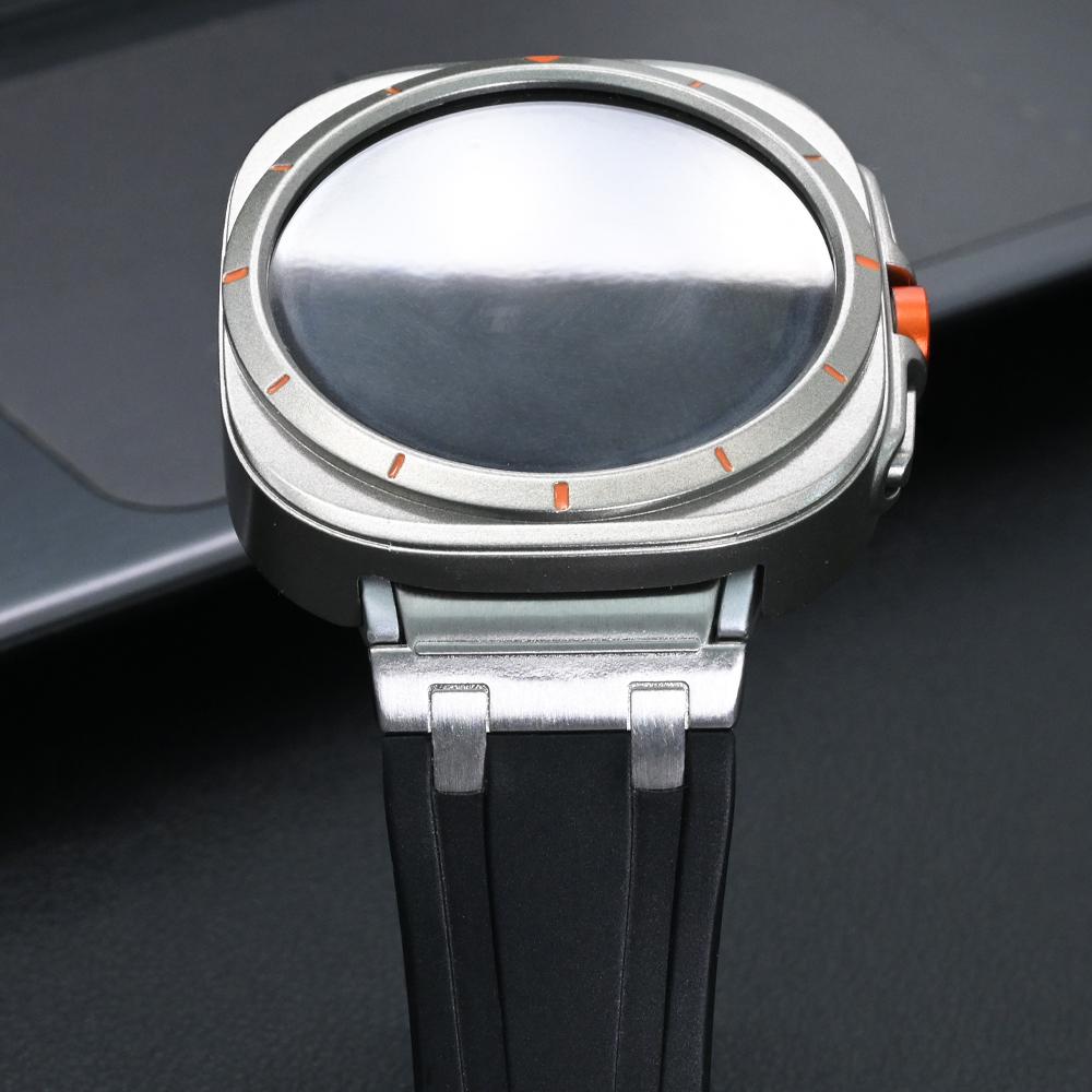 Luxury Silicone Strap+Plastic Case for Samsung Galaxy 7 6 44mm 40mm Sport Men Band for GALAXY Watch 7 6 Change To Ultra Bracelet