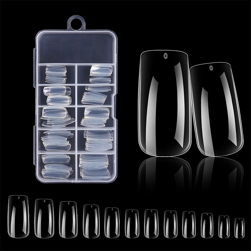 100Pcs/Box Nails No Polishing Press On False Nails Polishing-Free Nail Patch High Transparent Soft Gel Nail Tips For Extension