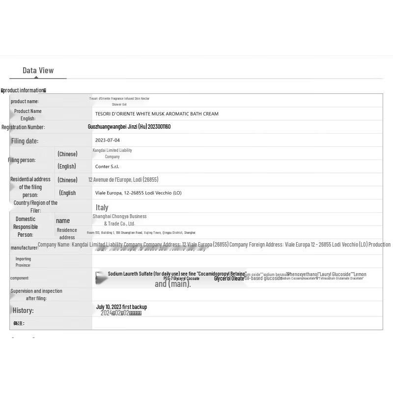 Tesori d'Oriente Weißer Moschus Duschcreme