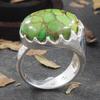 925 Sterling Silver, Green Copper Turquoise Gemstone Ring, Oval Ring, Handmade Designer Ring, Statement Ring, Ring For Sale, Valentine  Gifts
