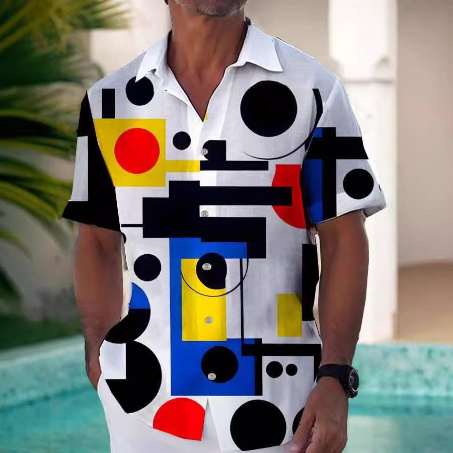 Europe and the United States Hot-selling Summer New Hawaiian Shirt Youth Men's Fashion 1D Digital Printing Source