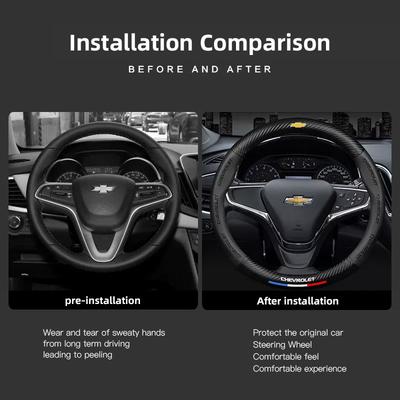 Koolstofvezel Leer Auto Stuurwielhoes Auto Accessoire Voor Spark Captiva Cruze Tracker Epica Optra Lanos SS Z71