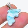 Natural Larimar Gemstone Handmade 925 Sterling Silver Jewelry Pendant 0.87" y3M25