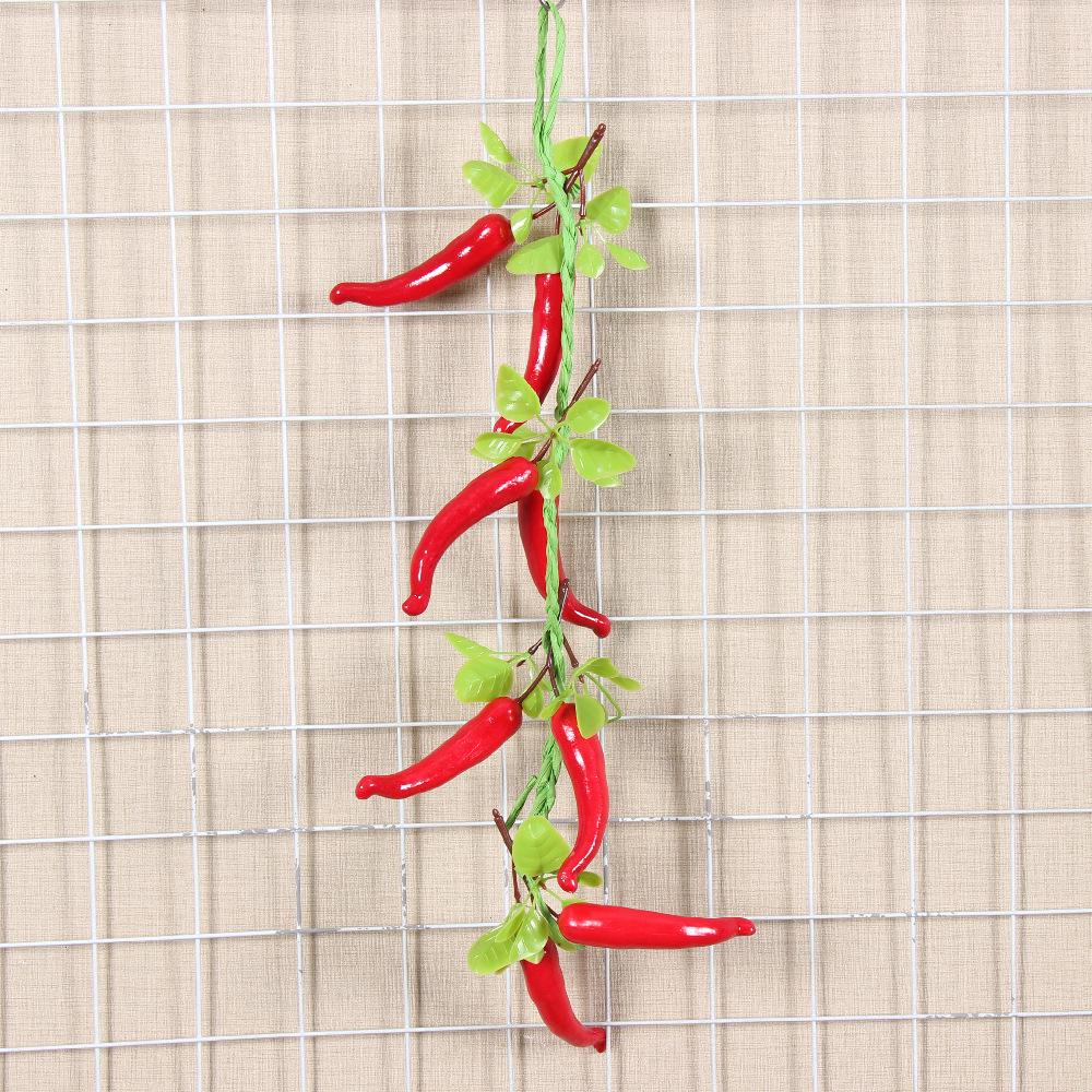 Realistic Hanging Vegetable String: Chili, Potato, Corn, Garlic, Peanut Props for Yard or Restaurant Decor