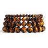 Natural Tiger Eye Stone Bracelet - Men's Minimalist Beaded Charm Bracelet