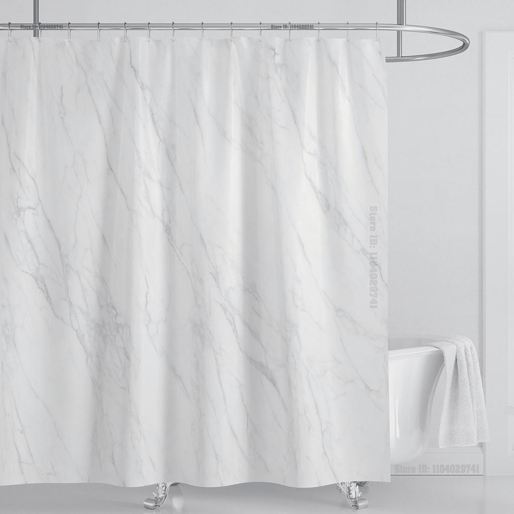 Marble Waterproof Shower Curtain Waterproof Shower Curtain for Bathroom Decor Printed Washable Shower Curtain with Hooks