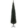 Slim Christmas Tree 195 cm Tall Space-Saving with 390 Branches with Steel Base for Indoors, Green