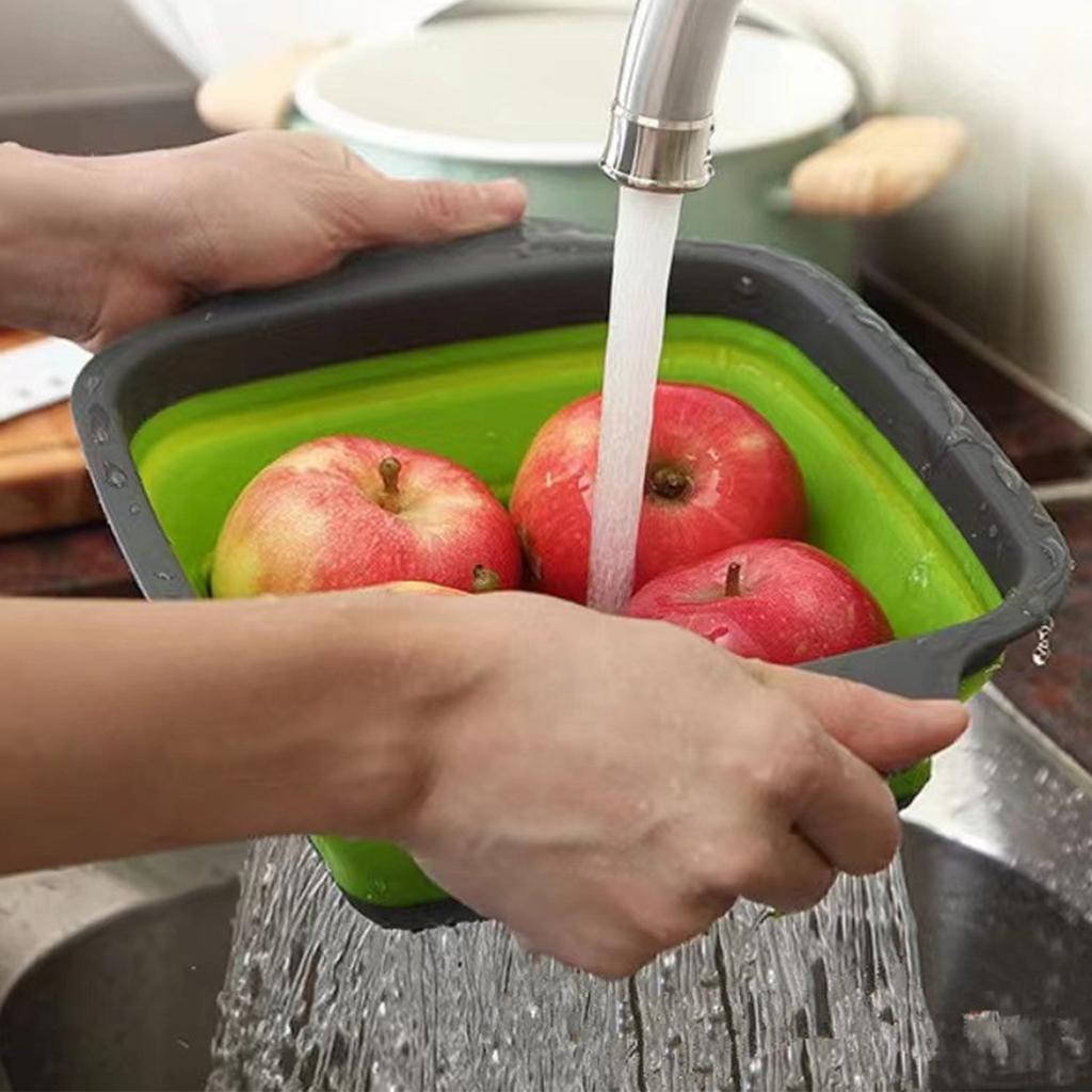 Folding Collapsible Colander Easy Storage Draining Safe Colander Strainer for Vegetable Kitchen