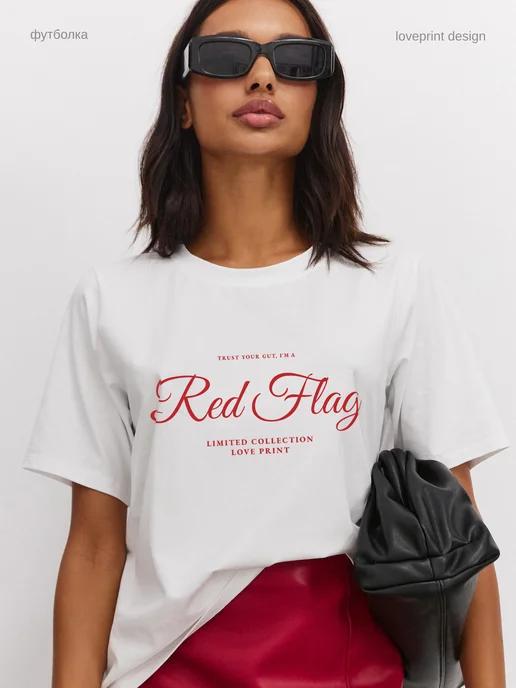 Red Flag short-sleeve cotton T-shirt 2XL