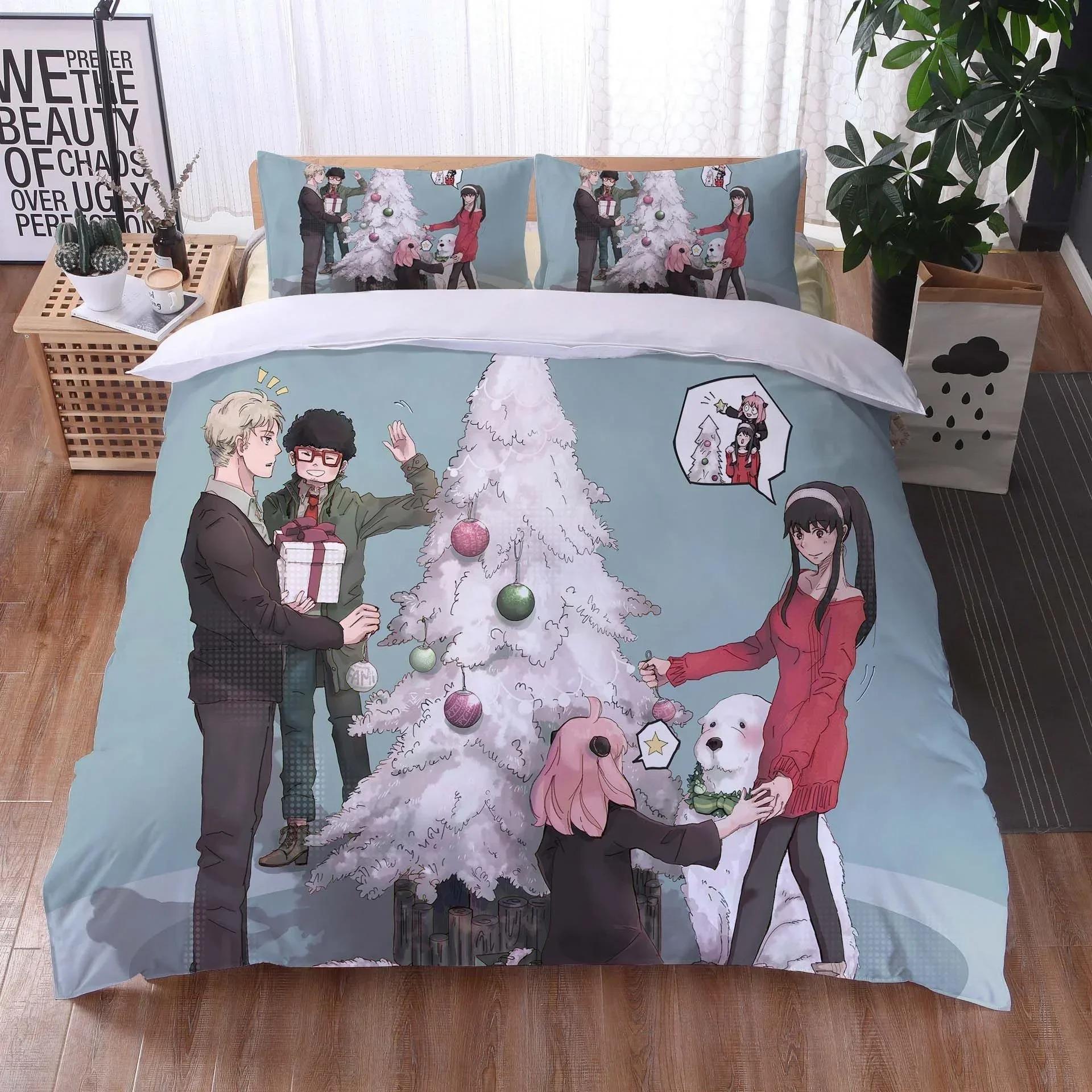 

Anime Spy x Family Beding Set 3D Printed Suitable for Bedrom Soft with Soft Fabric Duvet Cover Set With Pilowcases Children Kids Home Textile 100*200cm Single