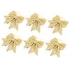 6pcs Glitter Bow Ornaments Multifuntional Party Accessories Xmas Decorative Glitter Ties for Valentine Day Wedding