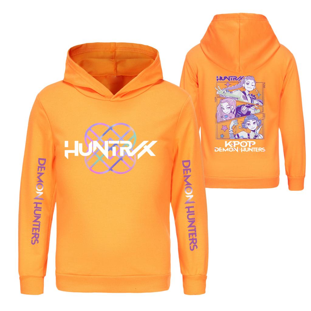 Kids' Long Sleeve Loose Pullover Letter Print Drawstring Hooded Sweatshirt