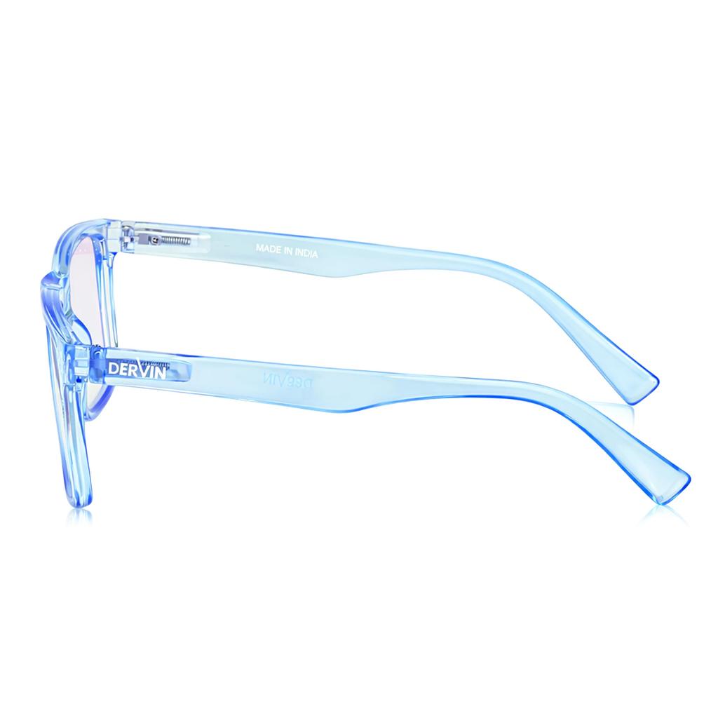 Dervin Blue Light Blocking Eyeglasses for Men & Women | Zero Power, Anti-Glare, Rectangular Frame, UV Protection | Blue Cut Glasses for Computer/