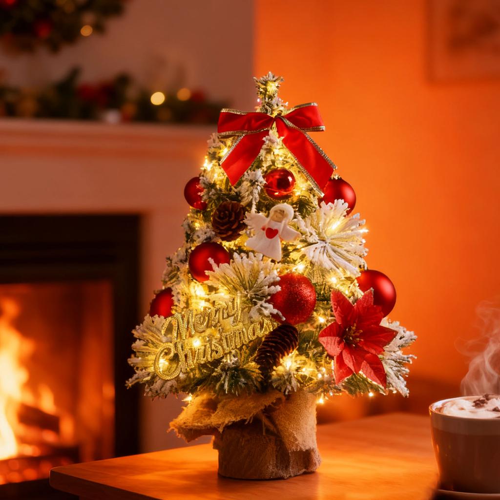 Christmas Tree Table Ornaments, Christmas Atmosphere Gifts With Lights, Christmas Party Decorations