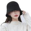 Light plate knitted bucket hat female Korea Dongdaemun casual bucket hat tide autumn and winter solid color hat knitted hat