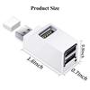 Portable USB Splitter 3 Port USB2.0 Hubs Adapter for Laptop Car Tablet Air and More