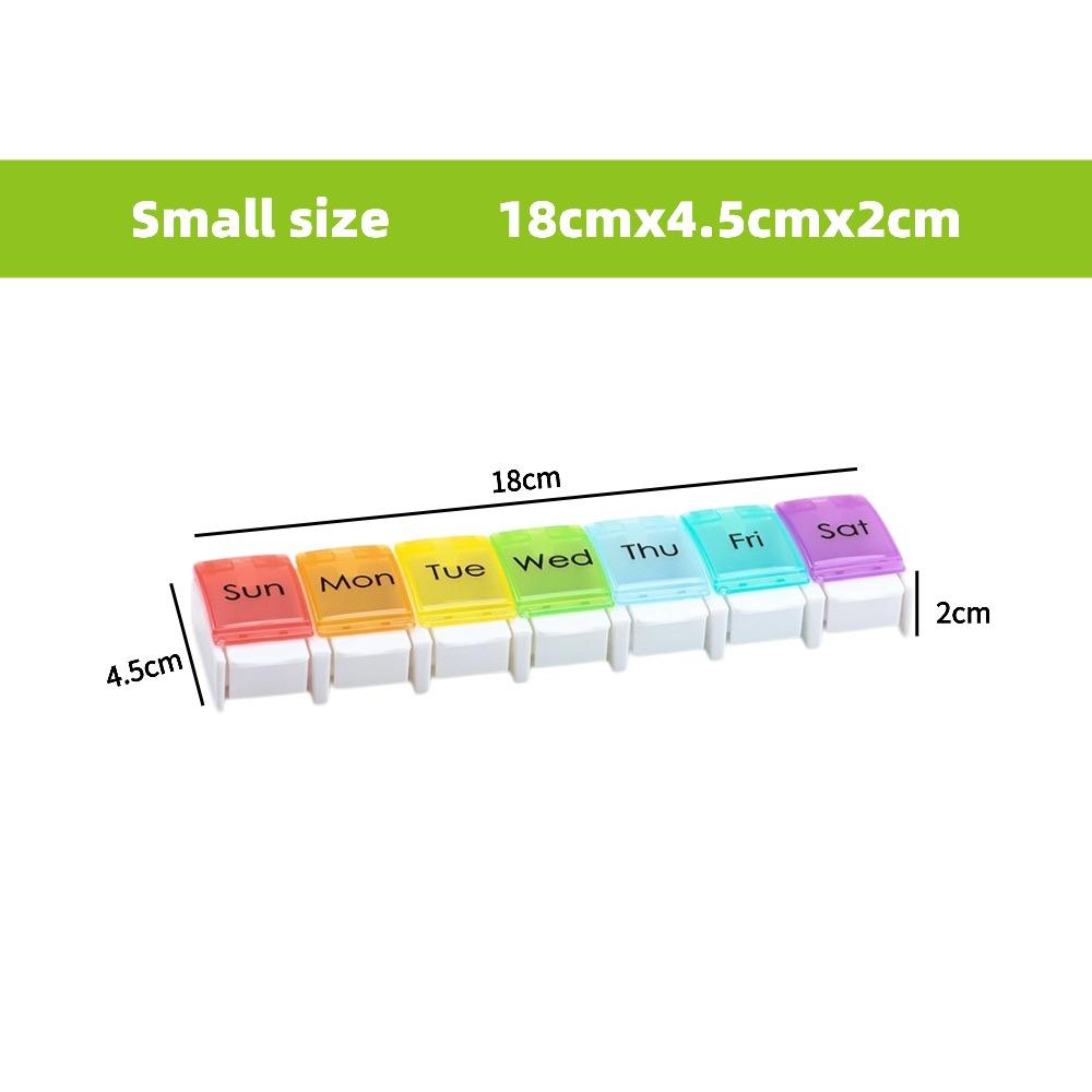 New Hot Premuim Rainbow Weekly Pill Organizer Box 1 Time A Day Daily 7 Day Pill Case Storage for Vitamin Fish Oils Supplements