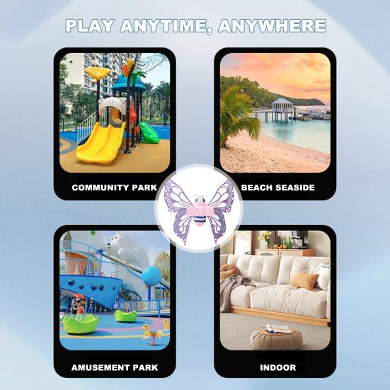 Electric Butterfly Wings Flapping Fairy Elf Wings with LED Lights Music Kids Lightweight Flapping Wings with Adjustable Straps for Costume Parties