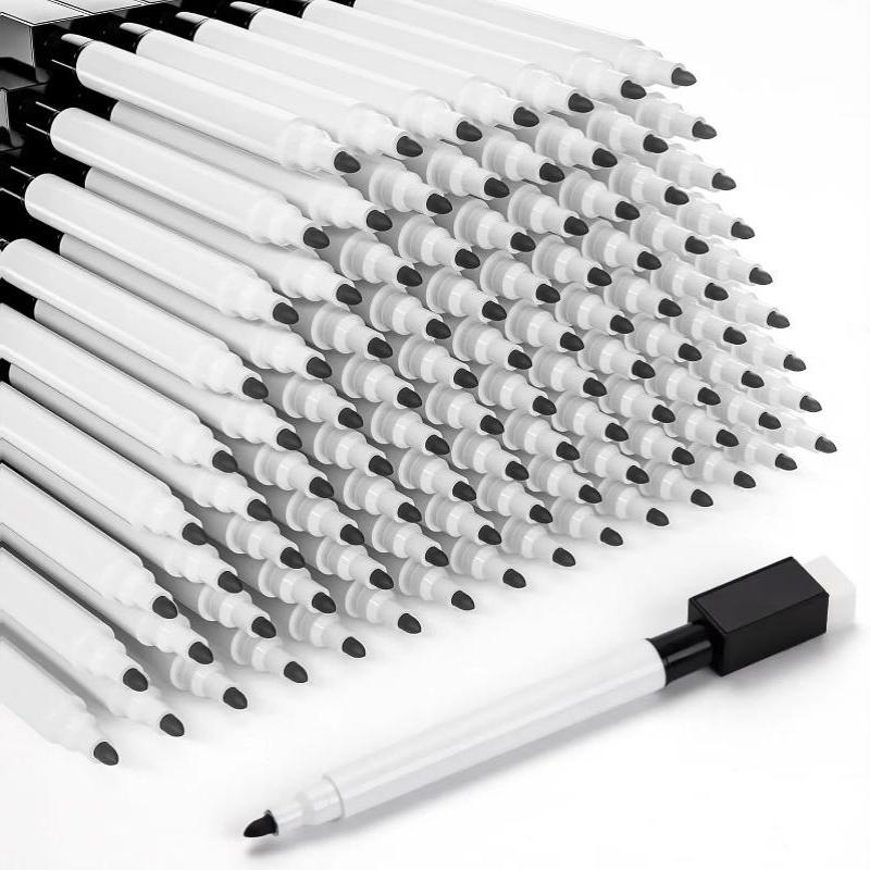 Dry Erase Markers with Eraser Cap 5/10PCS Smooth Writing Erasable Pens for Office Meeting Whiteboard Training Classroom