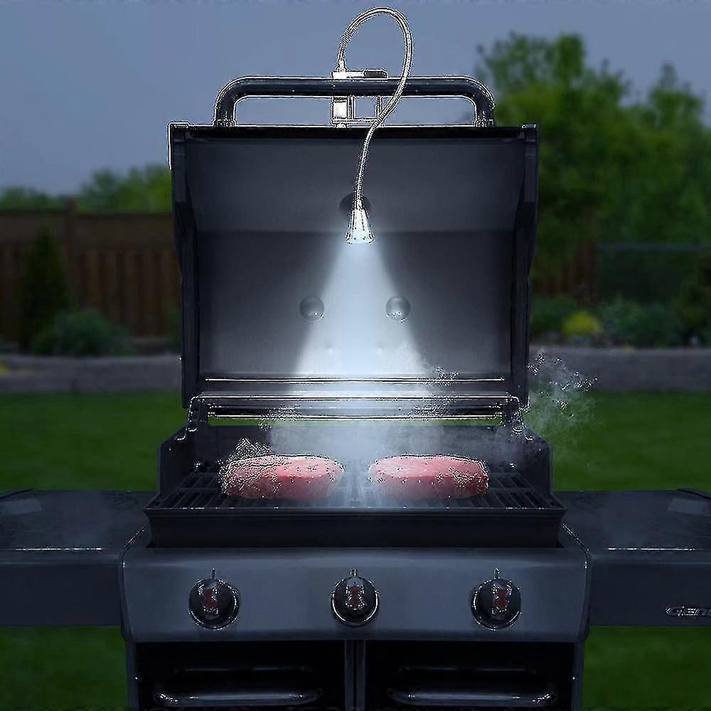 Bbq Barbecue Light Cordless Adjustable Led Barbecue Light, Outdoor Gooseneck Magnetic Light, With Barbecue Table Clip And 2 Heavy Magnets