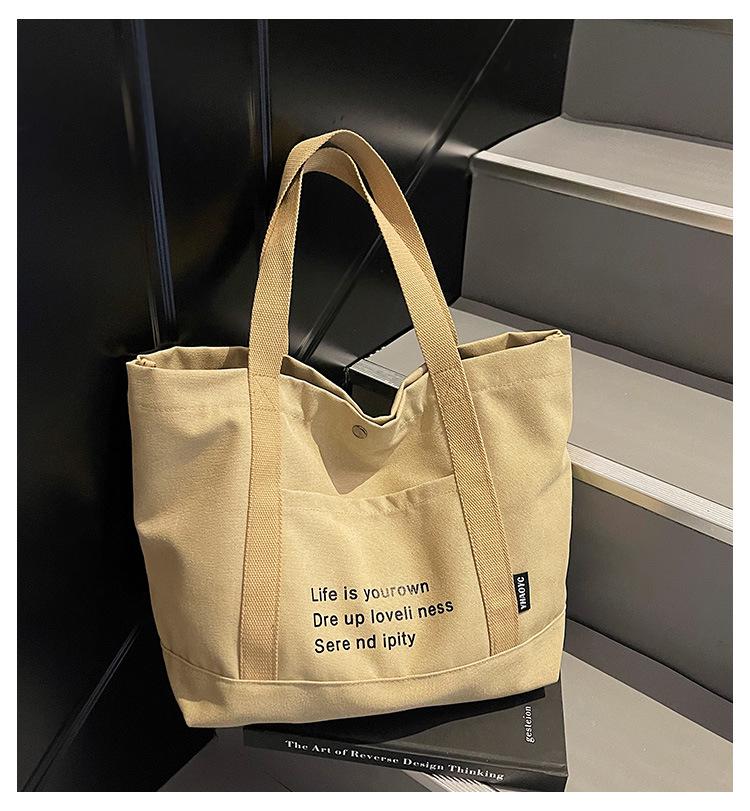 Borsa Tote in Tela Retrò da Donna 2026 – Versatile, Grande Capacità, da Mano o a Spalla Singola per il Pendolarismo