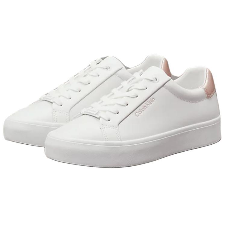 Calvin Klein Leather Metal Ankle Strap Low Top Sneakers Women sneakers White HW0HW021040K6