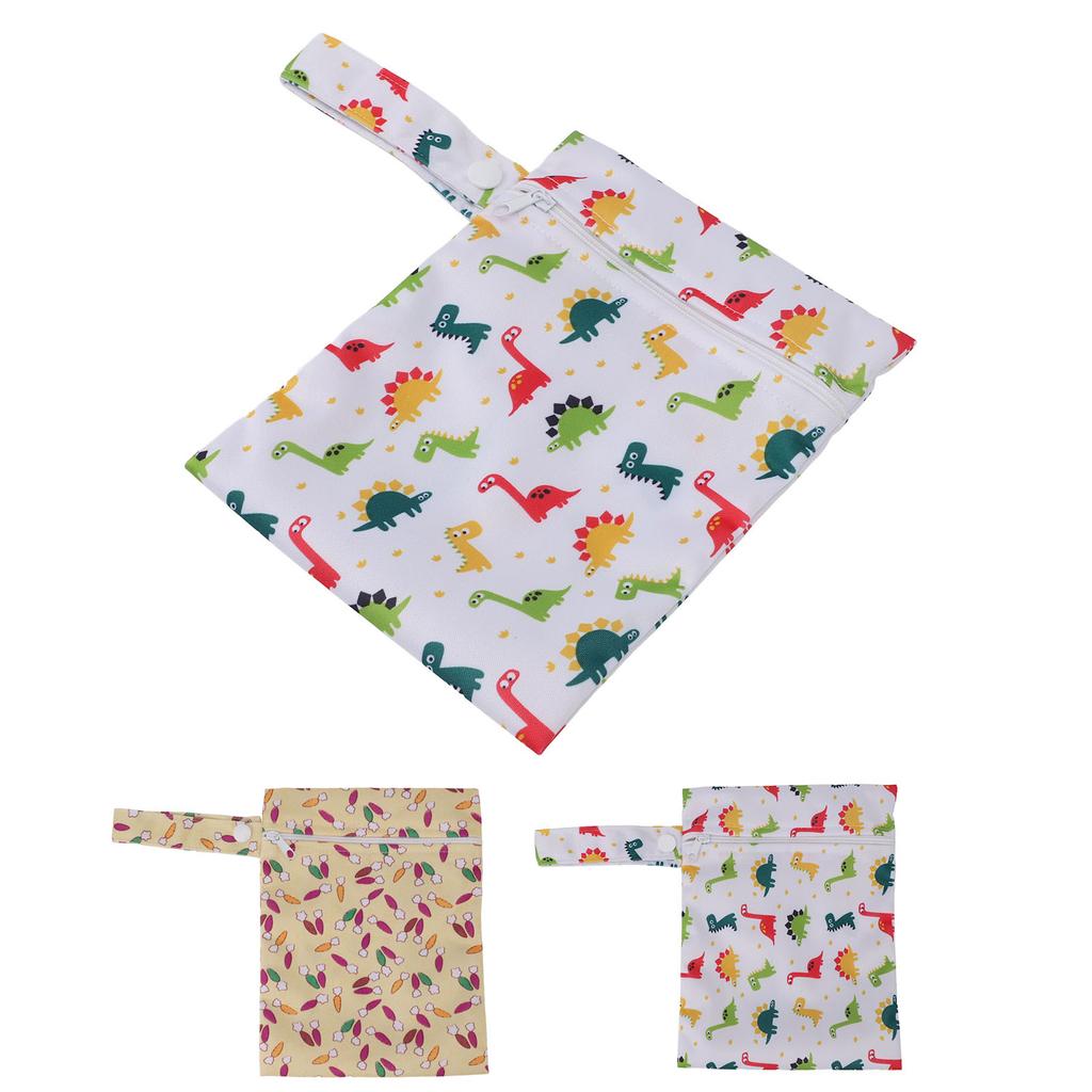 3pcs Wet Bag Water Resistant Reusable Portable Hanging Diaper Wet Bag for Home Travel