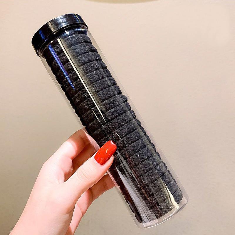 100 Durable Seamless High Elastic Hair Ties with No Damage Barrel Pack