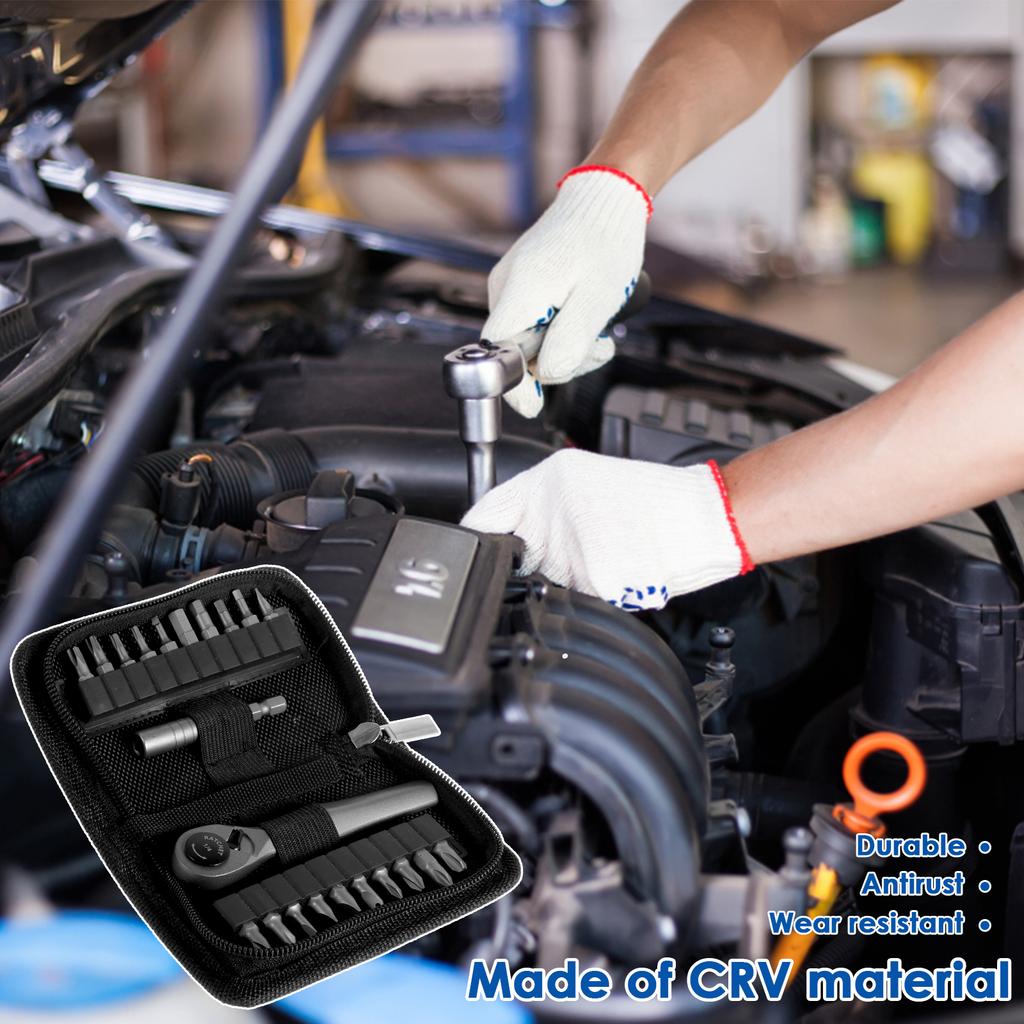 Mini-Ratschenschlüssel-Set, 22-in-1, Mehrzweck-Winkelschraubendreher-Set, Schnellspanner, Hochdrehmoment-Ratschenschlüssel, Reparaturwerkzeug