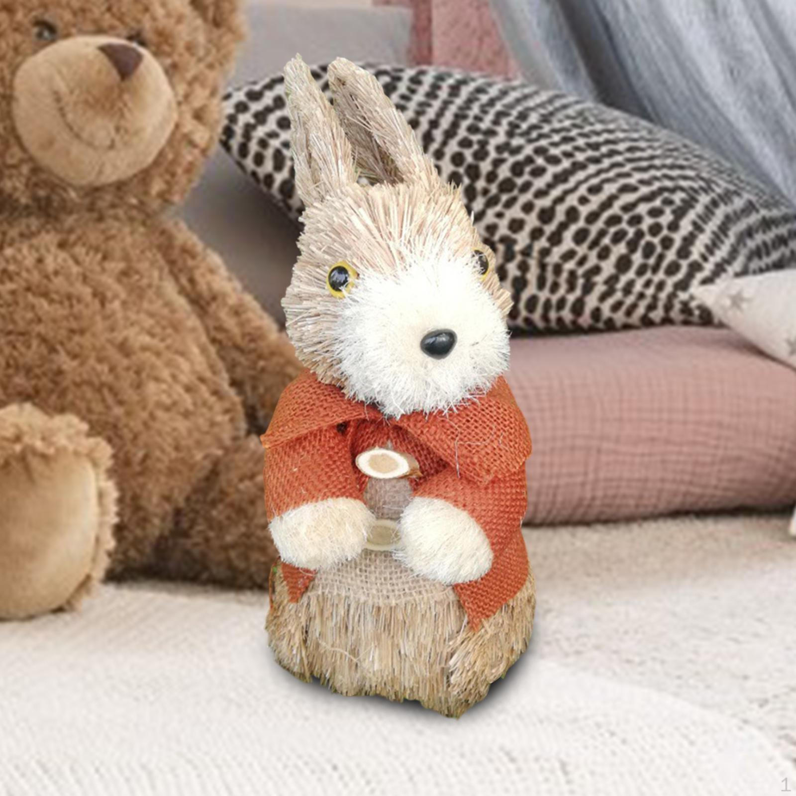 

Фигурка кролика из соломы для Пасхи и использования в саду Style B