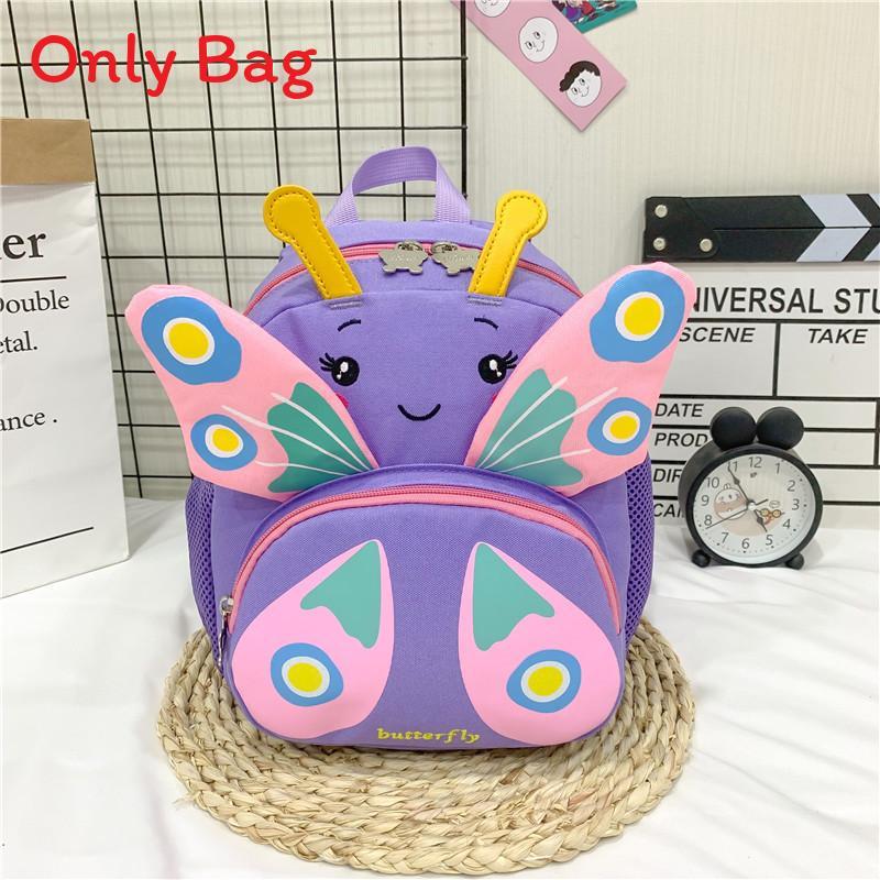 Süßer Schmetterlings-Kinderrucksack aus atmungsaktivem PU-Material für Mädchen und Jungen, für den täglichen Gebrauch