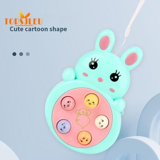 Children Brain Game Entertainment Cartoon Push to Play Pendant Hand Eye Coordination Finger Training Whacking Mole Toy with Hanging Rope Kids Toys