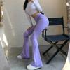 Solid Hot Y2K Woman Pants Aesthetic Fashion Streetwear Women Clothes Slim High Waist Sexy Bell Bottom Long Flare Tights