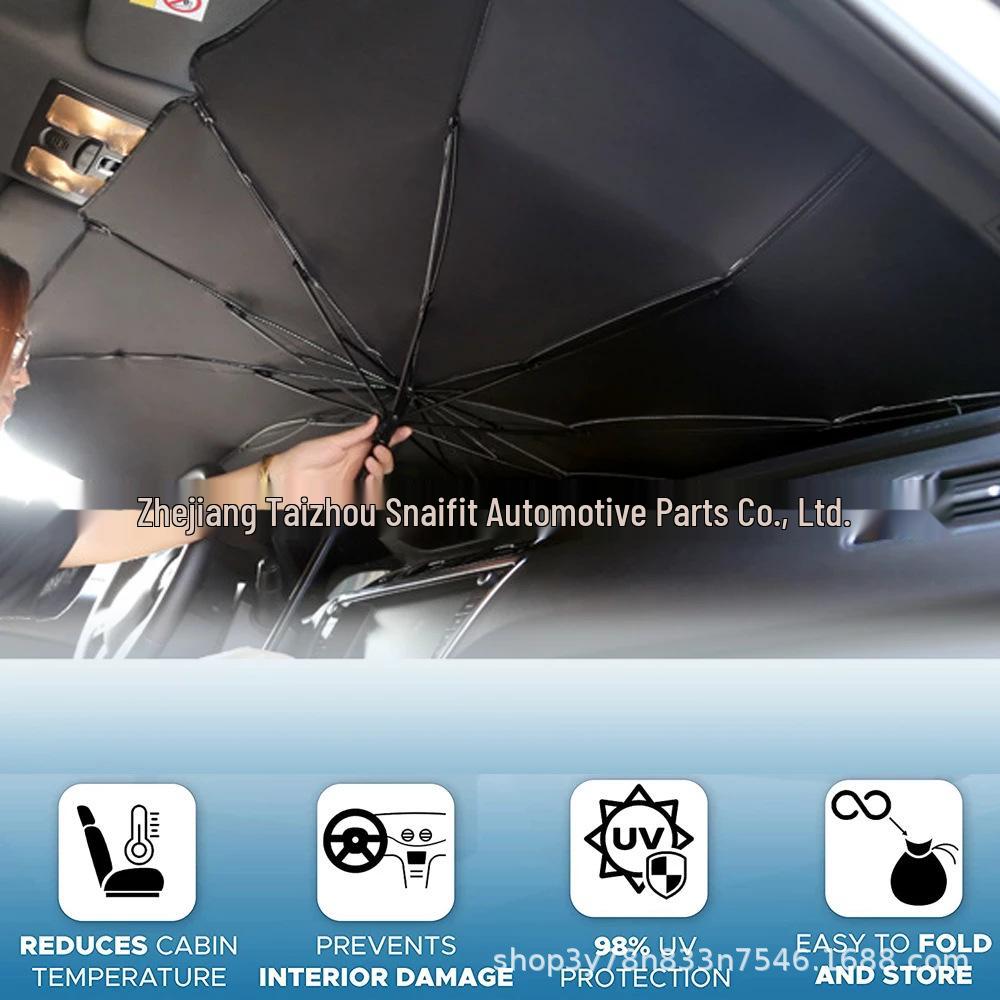 Popular Car Sunshade: Retractable Folding Umbrella for Front Windshield, Heat Insulation, UV Protection