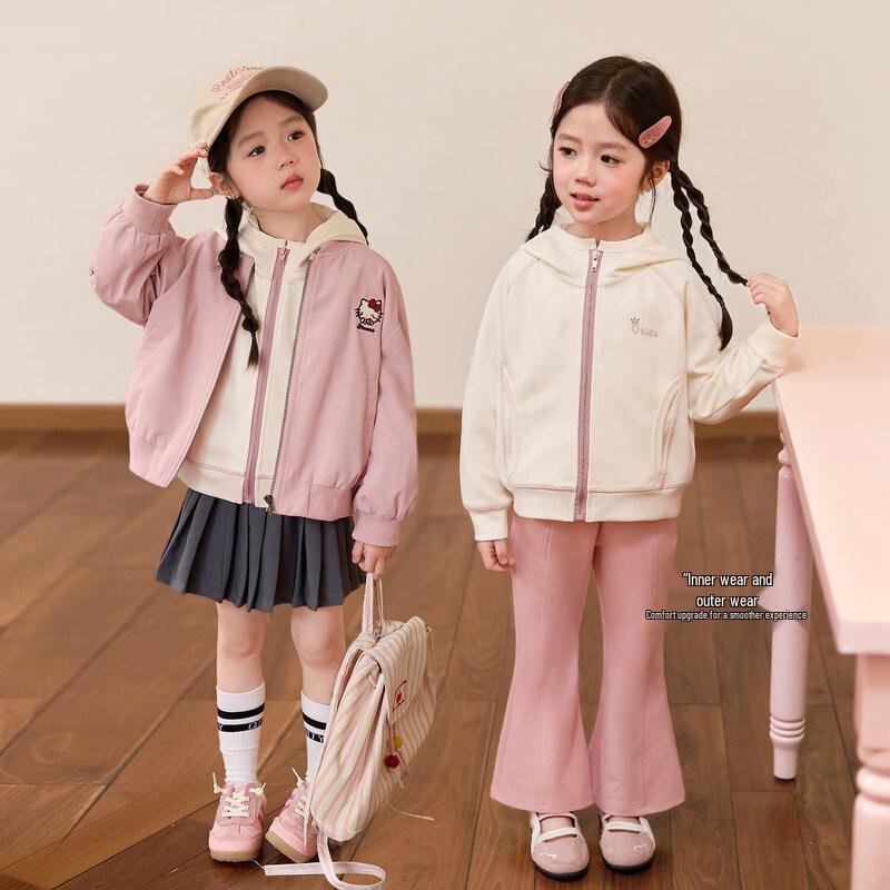 LUSON Girls  Casual Hooded Zip-Up Jacket 100