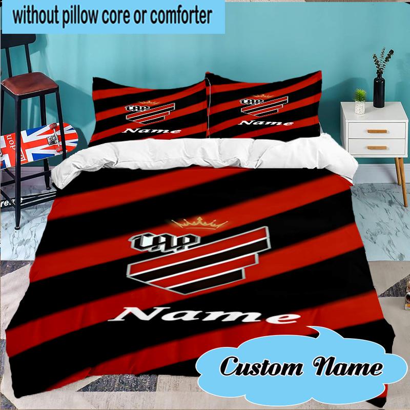 Custom Name Cap Logo Design Bedding Set 3pcs, Bedding Set Including 1pc Duvet Cover And 2pcs Pillowcases for Bedroom, Dormitory Gift