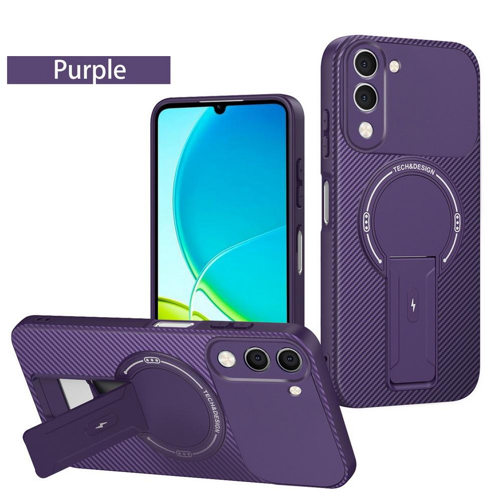 Carbon Fiber Invisible Stand Holder Built-in Magnetic Ring Case for VIVO Y04 Y39 Y29s Y19e VIVO V50 Lite V50 V50e V30 Pro Cover