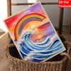 Frameless Pearl Bead Painting Kit Rainbow Ocean Wave Pattern DIY Sparkling Art Canvas Creative Leisure Craft for Adults Wall Decor Home Gift