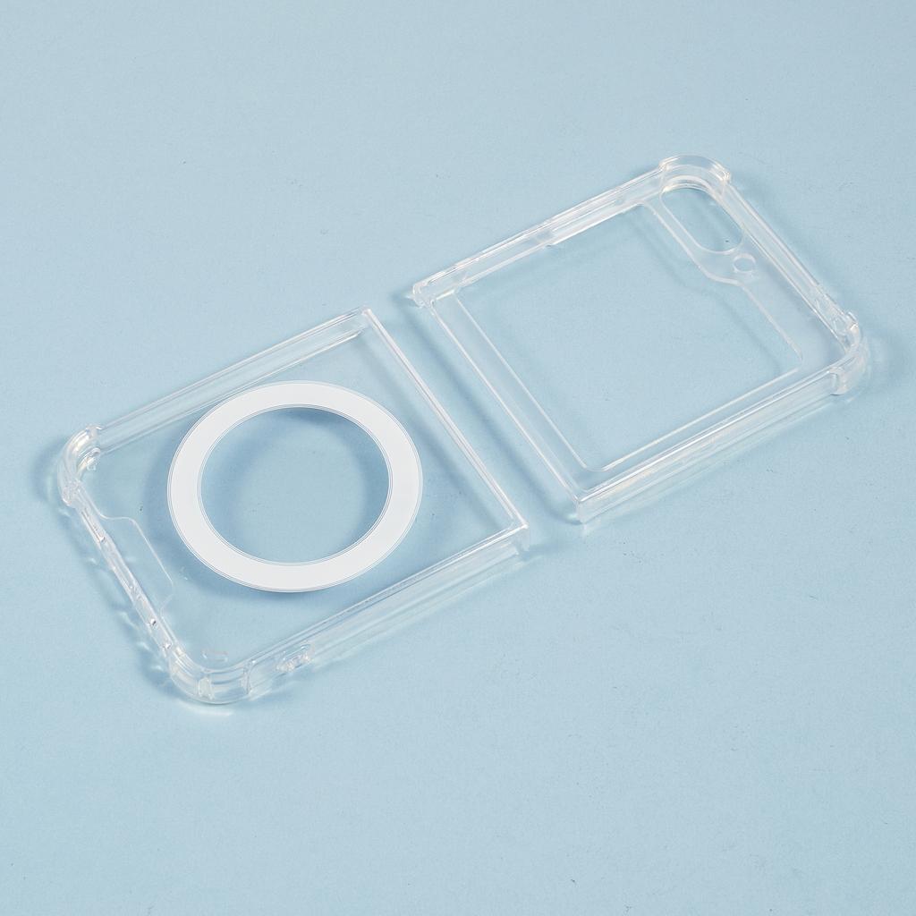 For Samsung Galaxy Z Flip6 5G Case Compatible with MagSafe TPU+Acrylic Clear Phone Cover