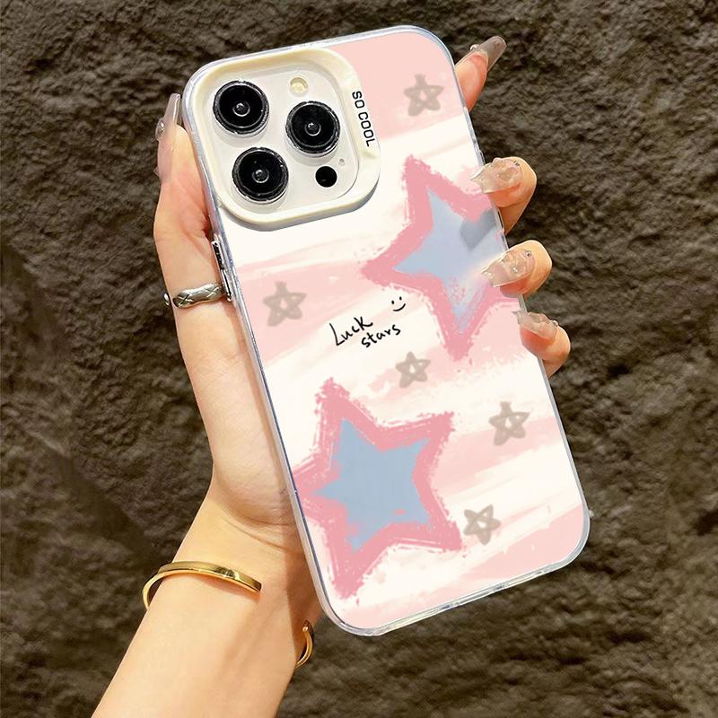 Five pointed star pattern Personalized phone case iphone16pro For iPhone 16 15 Pro Max 16E 14 13 12 11 XS X XR 7 8 Plus