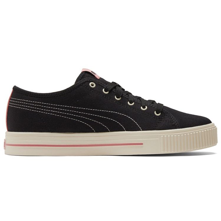 Puma Ever Fs Canvas Low Top Skate Shoes Unisex Sneakers Black Pink 383865-02