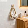 1 piece hand-woven hemp rope tissue holder, solid wood rope weaving, creative non-punching wall-mounted, household,