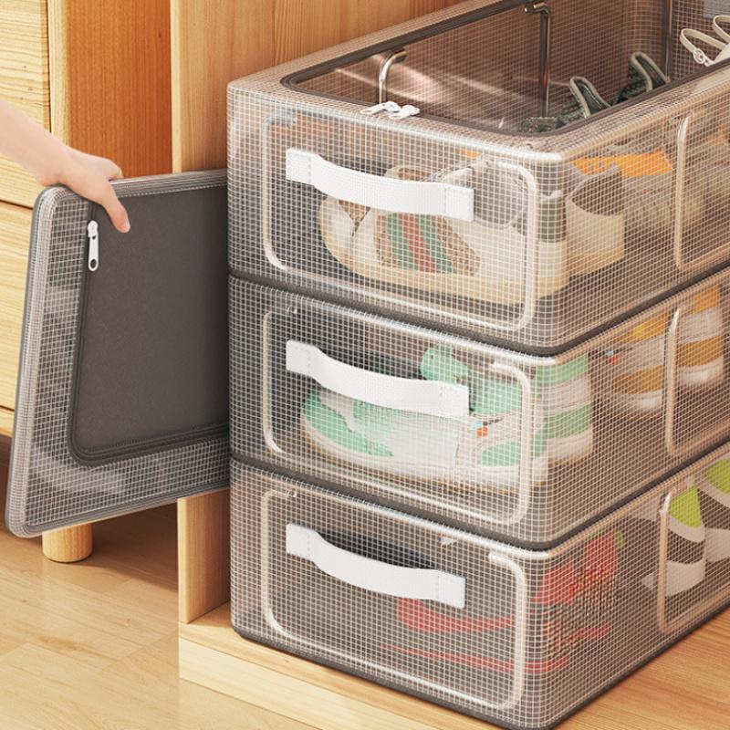 high qualityInstallation-free Household Transparent Shoe Storage Box - Thickened Foldable Storage Box - Bed Bottom Storage - For Men & Women -