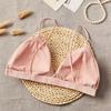 French Style Bralette Seamless Deep V Lace Shoulder Strap Beauty Back Girl Lady Bra  Thin Underwear Sexy Lingerie Soft Bras