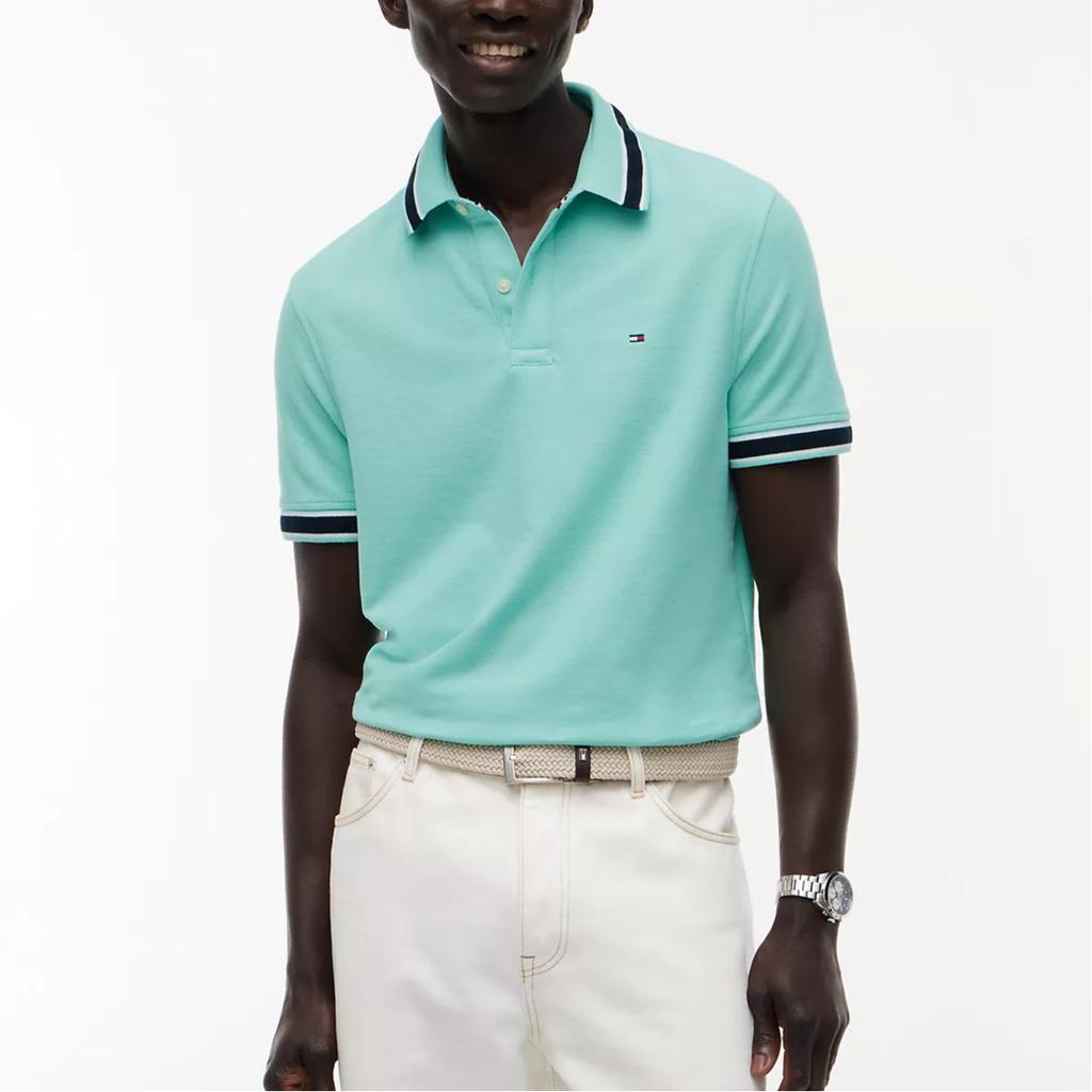 Tommy Hilfiger Polo Shirts Men's Light Jade Green Heather Moderate Straight Fit XM07582-M2F